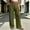 Army Green, variant on Olyvenn Women's Linen-Blend Casual Pants, Elastic Drawstring Waist, Lightweight Breathable Trousers with Pockets for Daily Wear Brown M