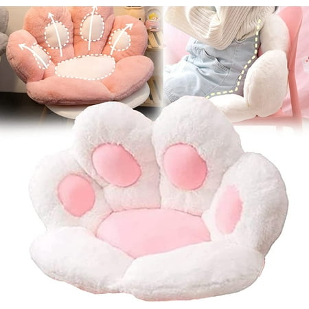 

HFDD Cat paw cushion cat paw shape lazy sofa bear paw office chair cushion skin-friendly warm floor cute cushion to relieve fatigue chair home bedroom shop restaurant decoration White 70*60cm