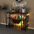 thumbnail image 5 of Costway  Cabinet Bar Table  Rack Table for Drinks Glasses with Power Outlets Brown, 5 of 10