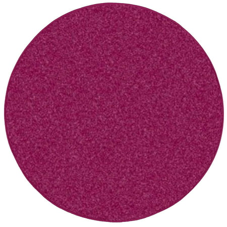 Bright House Solid Color Round Shape Area Rugs Cranberry - 5'