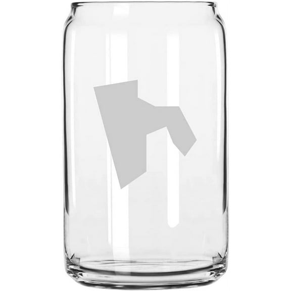 Rhode Island States Etched 16oz Libbey Can Glass