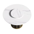 thumbnail image 5 of Modern Round Dining Table with Lazy Susan, White Sintered Stone Top & Iron Base, Seats 6, 5 of 9