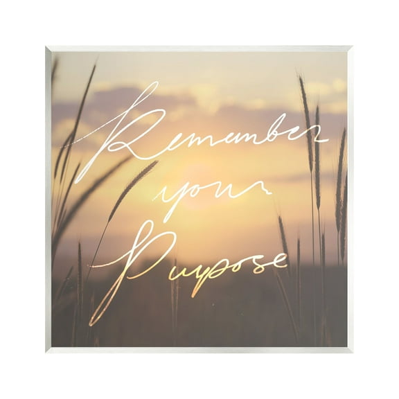 Stupell Remember Your Purpose Sunset Landscape Painting Wall Plaque Unframed Art Print Wall Art
