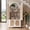 White, variant on HAOMINS 71" Tall Arched Bookshelf, Modern Farmhouse Arched Bookcase with Rattan Doors & Adjustable Shelves for Living Room, Kitchen, Home, Office