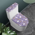 thumbnail image 3 of HELLHERO Rabbits and Flowers Toilet Lid Cover and Toilet Tank Lid Cover Soft Toilet Lid Cover & 2 Pcs Set for Bathroom Washable and Reusable Elastic Edge, 3 of 8