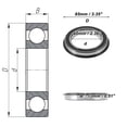 thumbnail image 4 of Unique Bargains 6912NR2RS Roulements à Billes Rainures Profondes 60x85x13mm P4 Double Joint en Caoutchouc Roulements Lubrifiés 1 Pce Roue de Scooter Planche à Roulettes Universelle Ton Argent Noir, 4 of 6