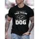 thumbnail image 1 of Men's Casual Crew Neck T-Shirt with Dog & True Friend Slogan - Printed, Slight Stretch, Breathable Summer Wear, 1 of 8