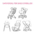 thumbnail image 5 of Cochecito de bebé grueso Universal, almohadilla de algodón, silla de comedor para niños, carrito de mano, cojín para asiento de bebé, 5 of 5