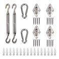 thumbnail image 2 of 8-piece Set of Sun Sail Attachment, 2 Stainless Steel Turnbuckles 2 Carabiners 4 Wall Mount Sun Sail Accessories for The Safe Installation of Square and Triangular, 2 of 9