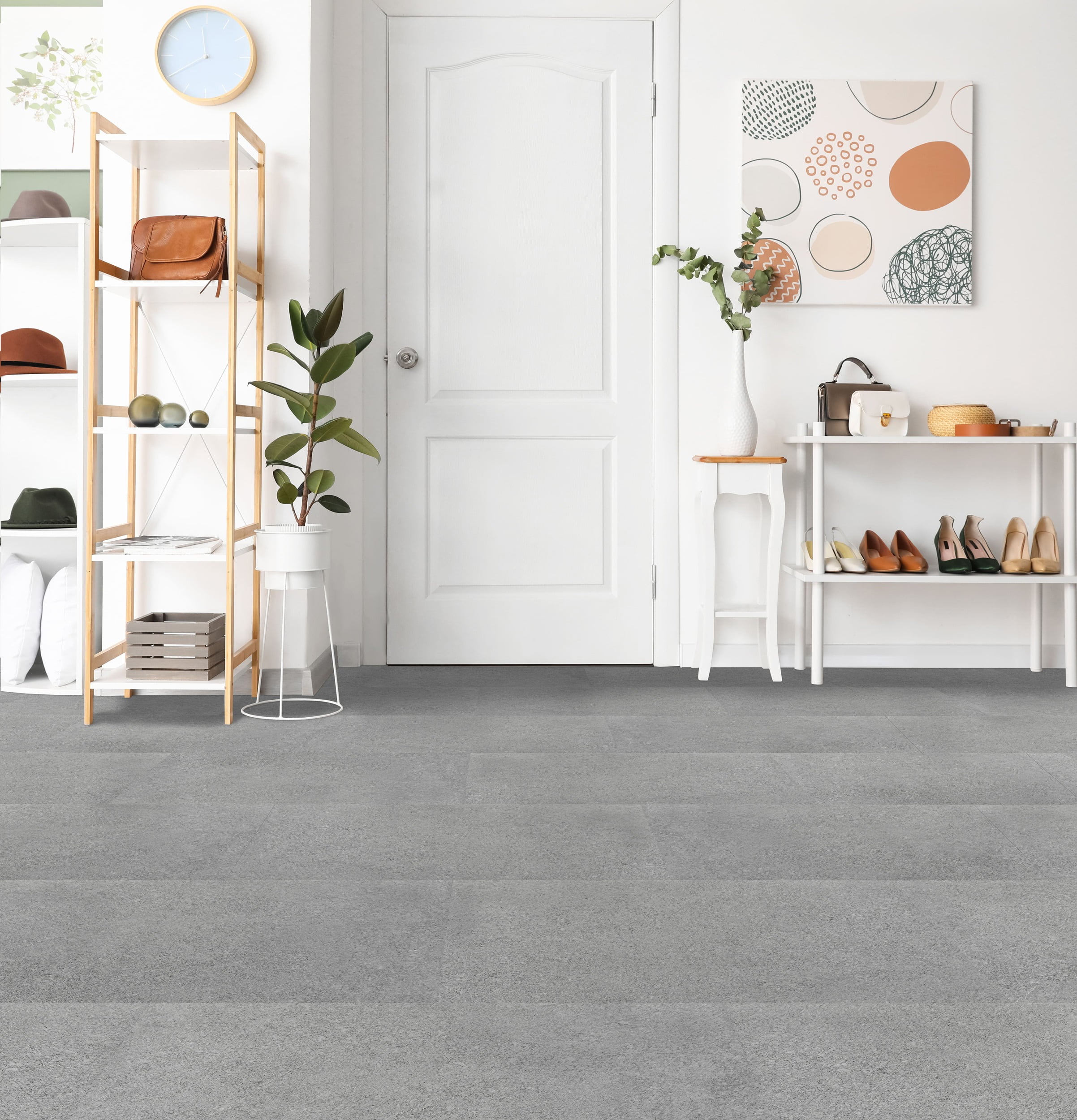Achim Palazzo 12" x 24" 2mm Peel & Stick Vinyl Floor Tiles, 20 Tiles/40 sq. ft., City Scape Concrete