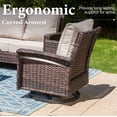 thumbnail image 5 of SUMMIT LIVING 9-Seat Patio Furniture Set with 56" Gas Fire Pit Table (50,000 BTU), Wicker Sectional  Outdoor Conversation Set with Swivels Chairs, Beige, 5 of 15