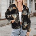 thumbnail image 3 of Jackets for Women Winter Coat Jackets Flannel Stand Collar Jacket(Golden Spiral Particles,Size:S-4XL), 3 of 7