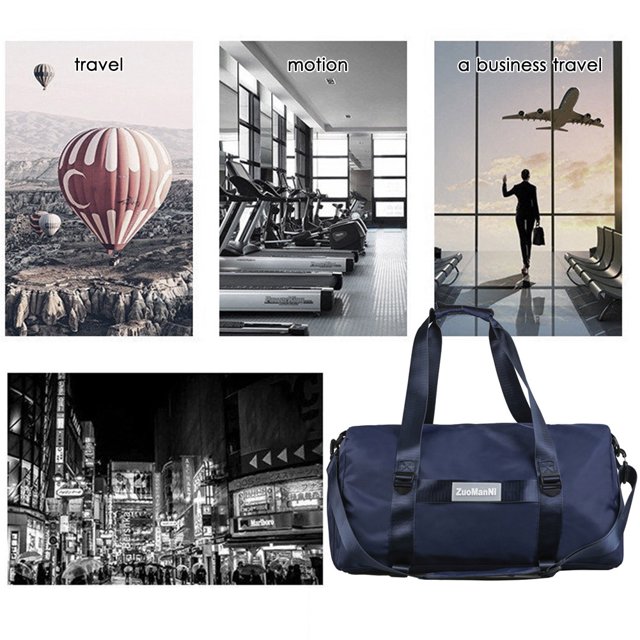 Bolsa de fitness de nailon, bolsas de gimnasio portátiles multifuncionales para hombres y mujeres (azul) Ndcxsfigh Para Estrenar