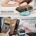 thumbnail image 4 of iPhone 16 Pro Max Wallet Case with Card Holder Kickstand Magnetic Zipper Pocket Lanyard Strap Wristlet,Leather Flip Case Wallet for iPhone 16 Pro Max 6.9 Inch, 4 of 7