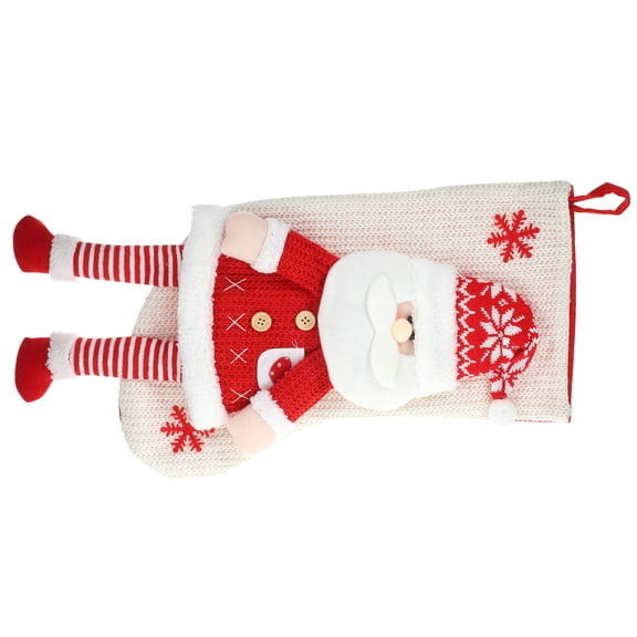 LOLIPPYY Red 3D Shape Christmas Stocking For Families Home Decoration Ornaments 1Pack