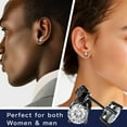 thumbnail image 3 of MomentWish Black Moissanite Stud Earrings for Men Women 1 Carat Simulated Diamond Earrings for Anniversary, Christmas, 3 of 9