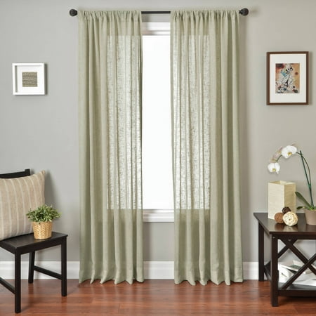 Denim Curtain Panel - Softline Louvre Rod Pocket Curtain Panel