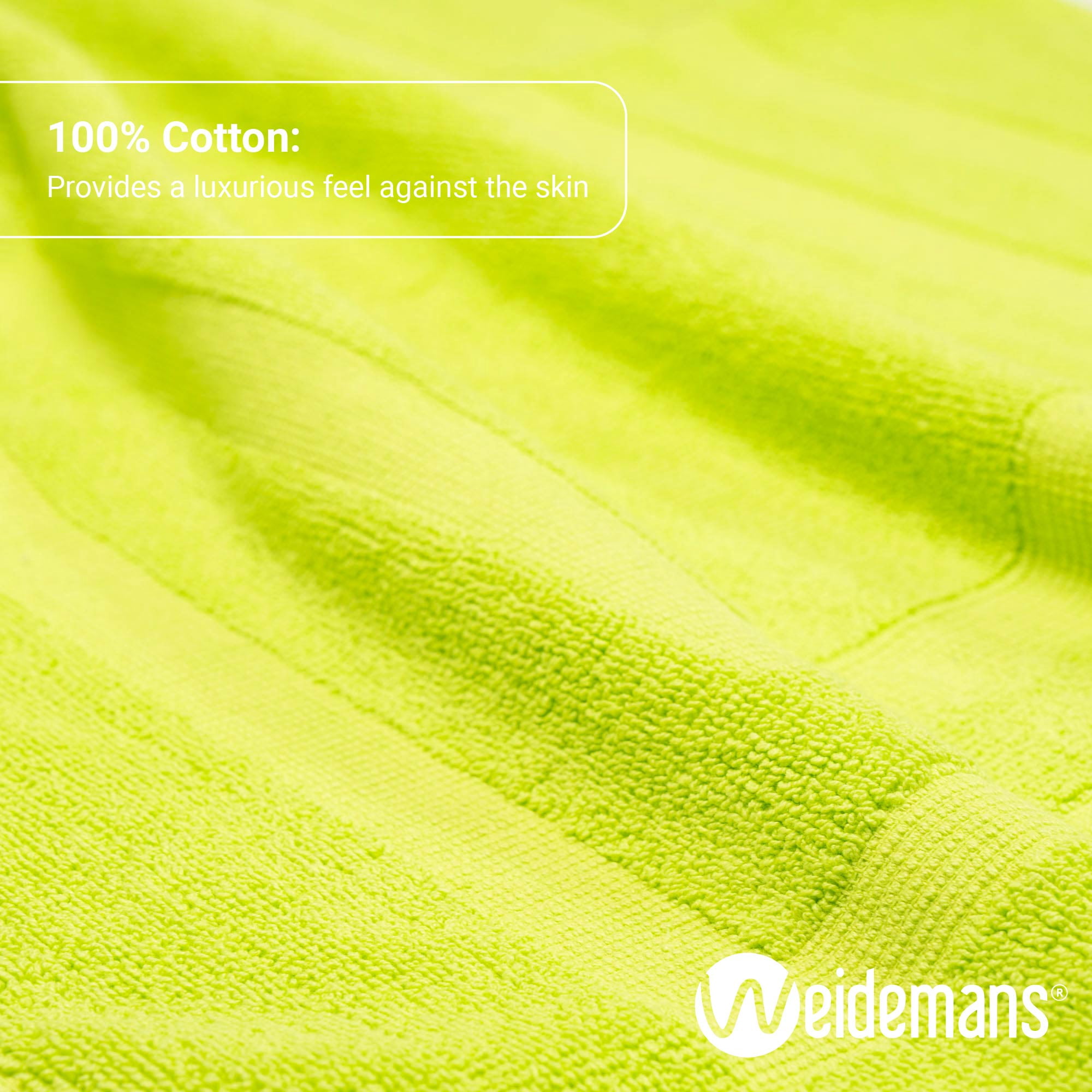 Weidemans 100% Cotton Bath Mats for Bathroom | 950 GSM Luxury Towel Bath Mat/Rug Set of 2 (Size 20" x 31.5") | Eco-Friendly & Machine Washable Bath Mat Set with a Soft & Absorbent | Apple Green