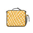 thumbnail image 3 of Orange and Cream Wavy Checkered Insulated Lunch Bag with Shoulder Strap and Bottle Holder,Bento School Lunch Bag Box,11x9.5x3.5 Inches, 3 of 3