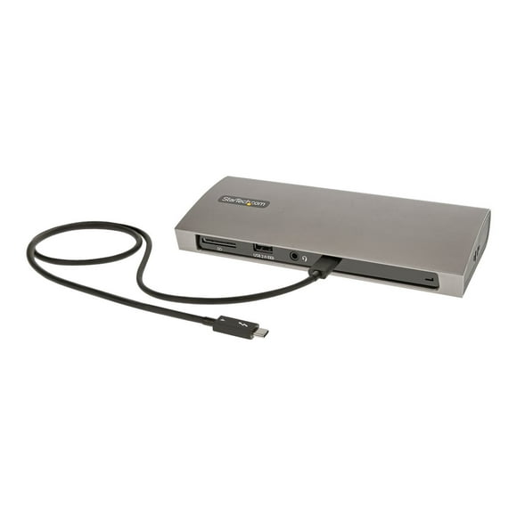 StarTech.com Thunderbolt 4 Dock, 96W Power Delivery, Single 8K or Dual Monitor 4K 60Hz, 3x TB4/USB4 ports, 4x USB-A ports, SD, GbE, Thunderbolt 4 Docking Station for Windows or TB3 MacBook - 0.8m TB4 Dock Cable (TB4CDOCK) - Docking station - Thunderbolt 4 - 3 x Thunderbolt - 1GbE