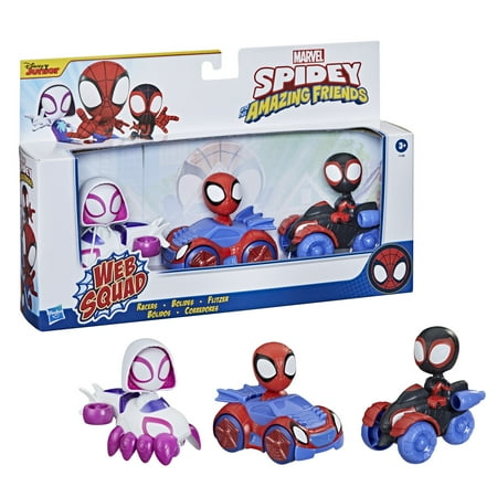 Marvel Spidey and His Amazing Friends Squad Racers, Includes Spidey, Miles Morales, Ghost-Spider