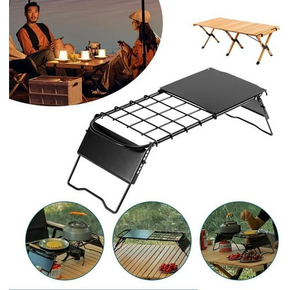 Retractable Mesh Mini Stove Stand Adjustable Height Folding Camping Table