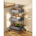 thumbnail image 2 of Utility Cart Pipishell de malla de 3 niveles con asa y ruedas bloqueables, 2 of 7