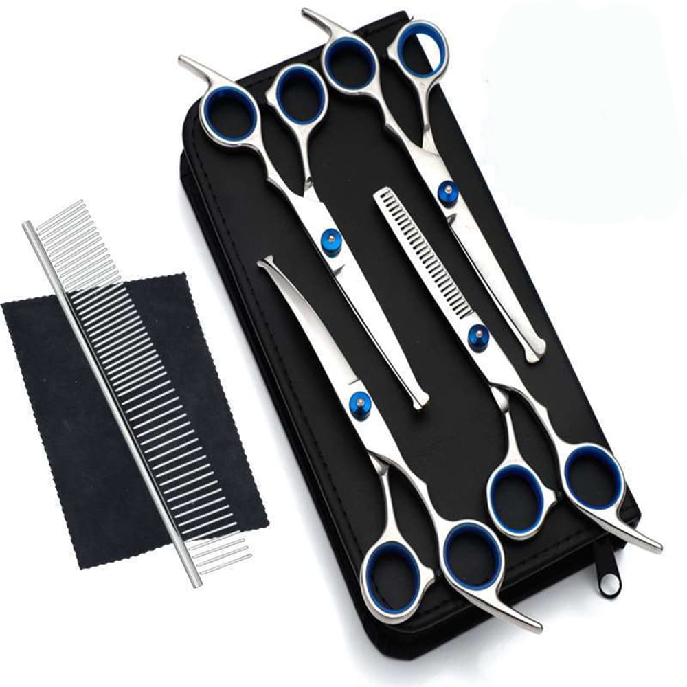 6 Inch Dog Grooming Scissors Set with Safety Round Tips, Heavy Duty