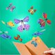 thumbnail image 1 of 10 / Set Creative Fairy Flying Butterfly Wind-up Goma Banda Tarjetas de felicitación Mariposas Fiesta de boda Mordaza Juguetes novedosos Prop para niñ Baoblaze juguetes antiestrés, 1 of 7