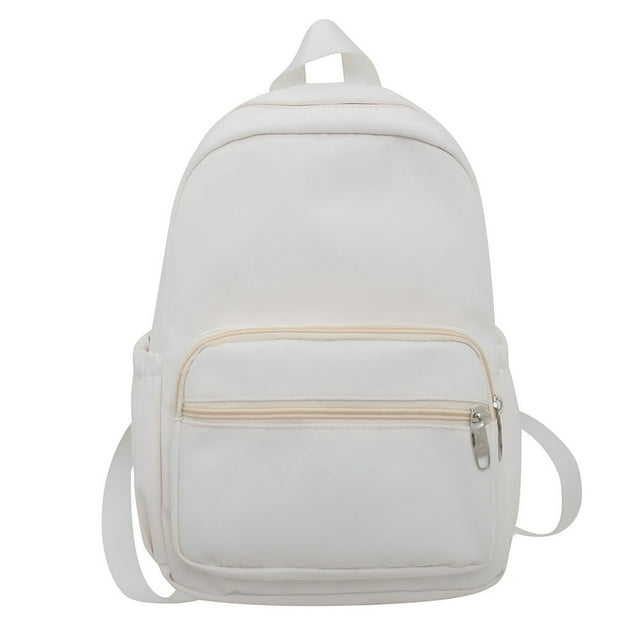 MesaSe Women Schoolbag Fashion Student Backpack Solid Color College Backpack (Black)