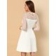thumbnail image 5 of Vestido corto de una línea de fiesta de patinadora transparente de malla con lunares de corazón Allegra K blanco S, 5 of 6