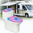 thumbnail image 6 of FORUDESIGNS Tie-dye Pattern Toilet Lid Cover and Toilet Tank Lid Cover Non-Fading Toilet Top Covers Back of Toilet Tank Covers Bathroom Decor Accessories, Stretches up to 15-21", 6 of 8