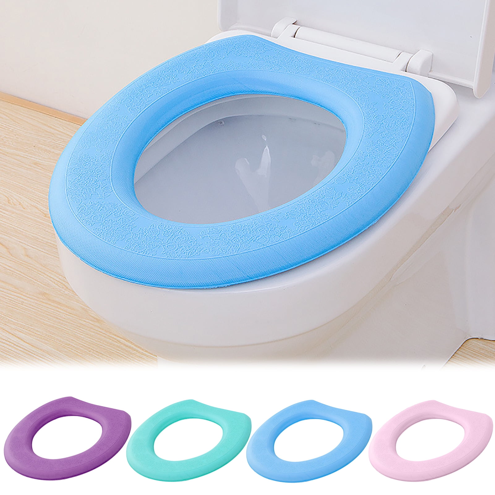 Toilet Seat Cushion Household Four-Season Universal Foam Ring Silica Gel  Toilet Seat Cover Waterproof & Washable Toilet Cover