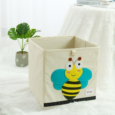 - Collapsible Cartoon Fabric Storage Bins Cubes Basket Toy Box for Kids