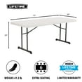 thumbnail image 2 of Lifetime 6 Foot Rectangle Folding Table, Indoor/Outdoor Professional Grade, Almond (80249), 2 of 11