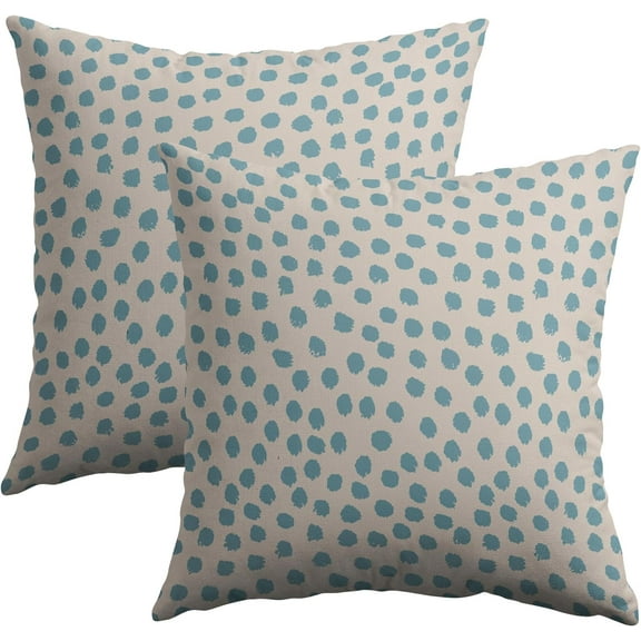 Christmas Light Blue Polka Dot Pillow Covers 20x20 Set of 2 Winter Boho Style Decorative Throw Pillow Cases Outdoor Farmhouse Holiday Decoration for Sofa Couch Bed