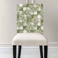 thumbnail image 3 of Sage Green Crystal Flower Chair Covers Set of 4 Irregular Texture Chair Back Covers Stretch Removable Washable Slipcovers Protector for Dining Room Kitchen Party Decor, 3 of 5
