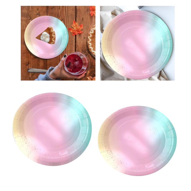 Vajilla portátil para fiestas, suministros para fiestas, platos de decoración para fiestas, manteles, juego de vajilla para decoraciones de cumpleaños plato llano de 7 pulgadas Macarena vajilla de fiesta