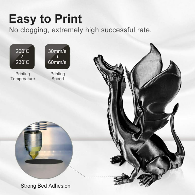  Silk Black PLA Filament 1.75mm 1KG 3D Printing Filament Silky  Black PLA Shiny Shine Metallic PLA Black 3D Printer Material FDM 3D Printer  CC3D : Industrial & Scientific