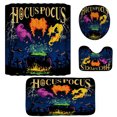 thumbnail image 1 of Opperiaya 4Pcs Shower Curtain Set with Rugs Halloween Bathroom Curtains Shower with Non-Slip Rug Toilet Lid Cover Bath Mat and 12 Hooks, 1 of 8