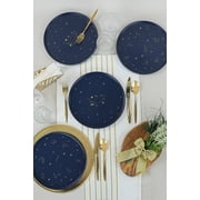 Olivian - 0285 - Navy Blue Gold - Service Plate Set