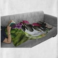 thumbnail image 6 of Spa Soft Flannel Fleece Throw Blanket, Black Stone Triplets with Originated Orchids and Fuchsia Salt, Cozy Plush for Indoor and Outdoor Use, 50" x 60", Fuchsia Black and Green, by Ambesonne, 6 of 6