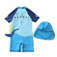 thumbnail image 3 of GYRATEDREAM Baby Boys Swimsuit One Piece Toddlers Zipper Bathing Suit Swimwear with Hat Rash Guard Surfing Suit UPF 50+ 3-4 Years, 3 of 3