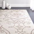thumbnail image 4 of hometrends Beige Floral Swirl Synthetic Area Rug, 4 of 4