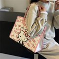 thumbnail image 4 of Bolso de lona de dibujos animados de gran capacidad para estudiantes mujeres que viajan al trabajo bolso de compras portátil de salida de moda bolso grande de hombro para mamá, 4 of 5
