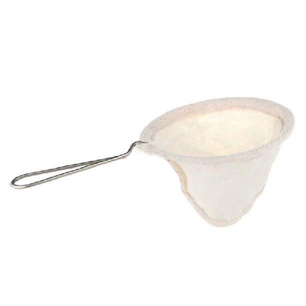 EeaseMX Bolsa de filtro de café reutilizable, colador de café y té de franela con mango de acero inoxidable, accesorios para cafetera de goteo