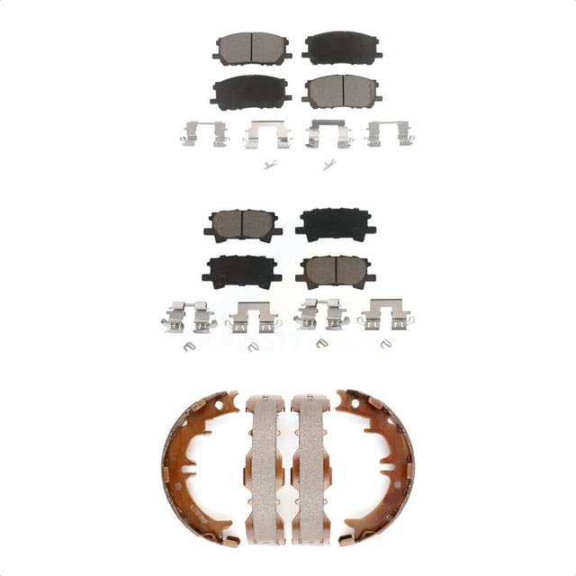 Transit Auto Front Rear Ceramic Brake Pads and Parking Shoes Kit for Car Lexus RX350 RX330 Toyota Highlander RX400h KCN-100088