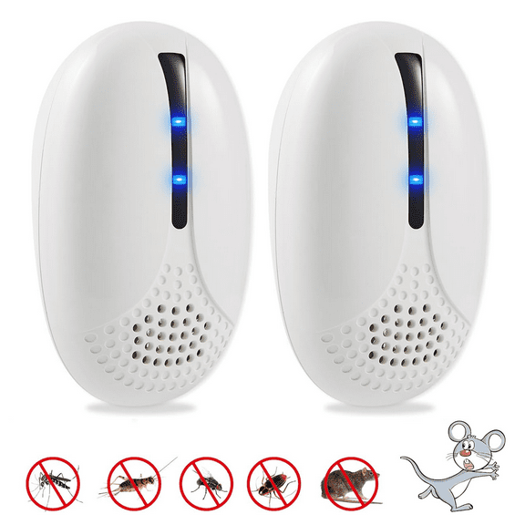 Ultrasonic Pest Control Repeler, Mouse Ant Spider Mice Roach Bug Mosquito Repelent Indoor Rodent Repelent Ultrasonic Plug in, Mouse Deterrent Ultrasonic for House Garage 2 Pack