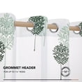thumbnail image 3 of ZOPZO Sheer Window Curtains, Faux Linen Leaves Embroidered, Light Green/Dark Green, 52W x 63L Inch, Rod Pocket Drapes for Bedroom Living Room, 2 Panels, 3 of 6