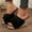 Black, variant on Women's Bow Open Toe Wedge Heeled Mules, Plus Size Comfortable Straw Wedge Heel Shoes for Spring Summer Wear